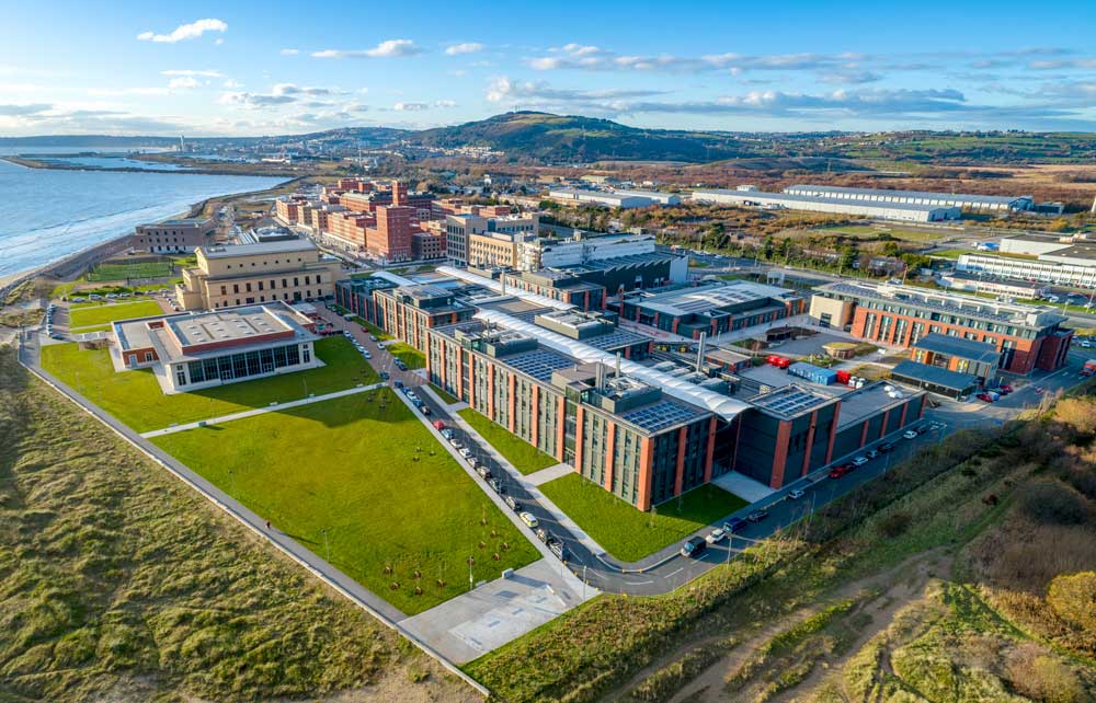 Drone photography, Swansea University, by Aeroviews